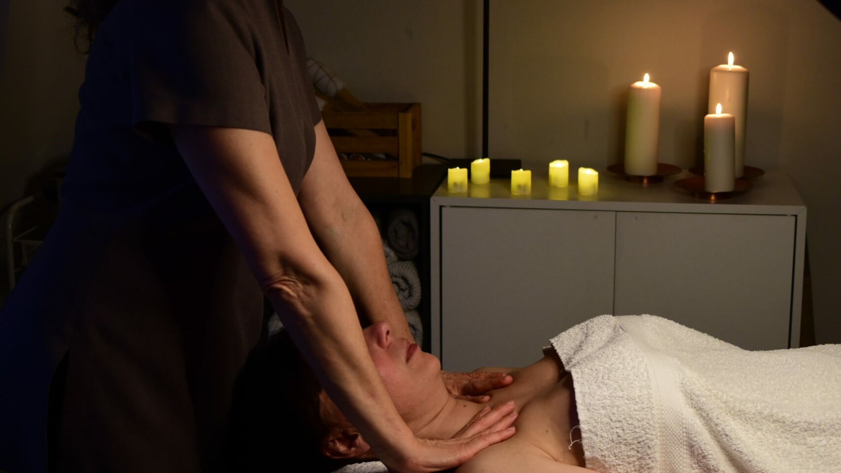 Lymphatic Drainage Massage technique stimulating lymph nodes to promote detoxification, reduce swelling, and improve circulation